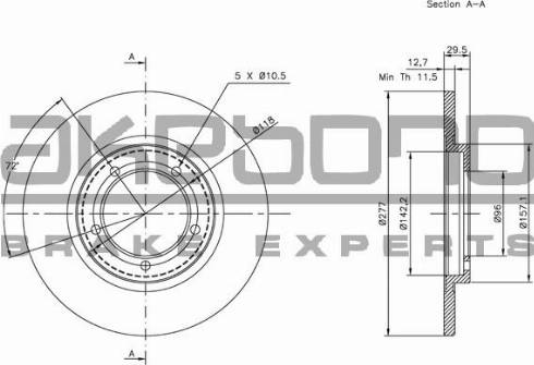 Akebono BN-1121E - Тормозной диск autosila-amz.com