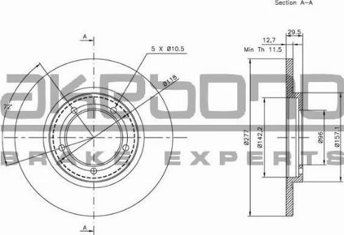 Akebono BN-1121 - Тормозной диск autosila-amz.com