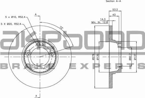 Akebono BN-1344 - Тормозной диск autosila-amz.com