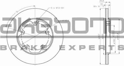 Akebono BN-1355E - Тормозной диск autosila-amz.com