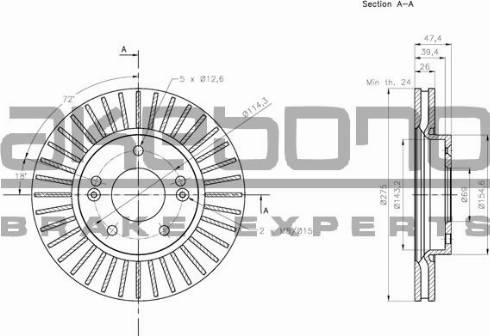 Akebono BN-1369E - Тормозной диск autosila-amz.com