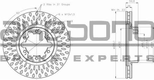 Akebono BN-1363E - Тормозной диск autosila-amz.com