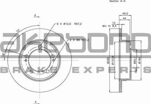 Akebono BN-1258 - Тормозной диск autosila-amz.com