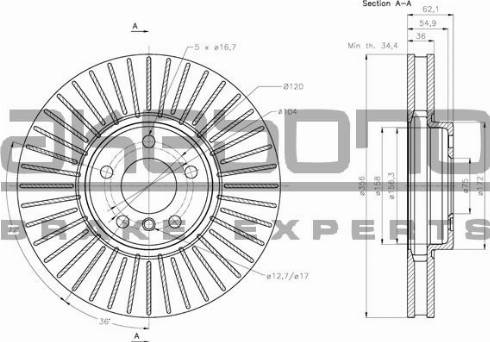 Akebono BN-1209 - Тормозной диск autosila-amz.com