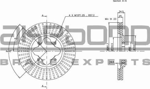 Akebono BN-1203 - Тормозной диск autosila-amz.com