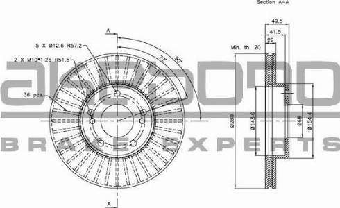 Akebono BN-1213 - Тормозной диск autosila-amz.com