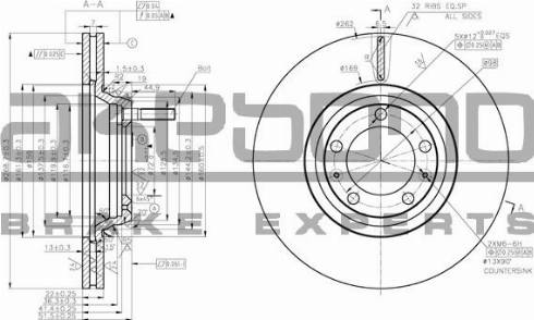 Akebono BN-1281E - Тормозной диск autosila-amz.com