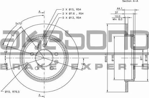 Akebono BN-1271E - Тормозной диск autosila-amz.com