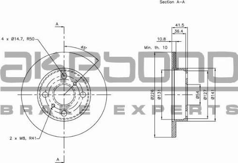 Akebono BN-1273E - Тормозной диск autosila-amz.com