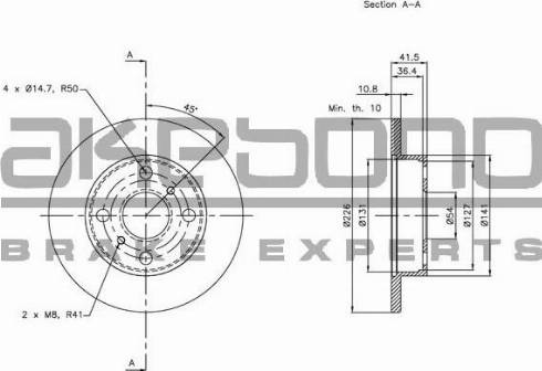 Akebono BN-1273 - Тормозной диск autosila-amz.com