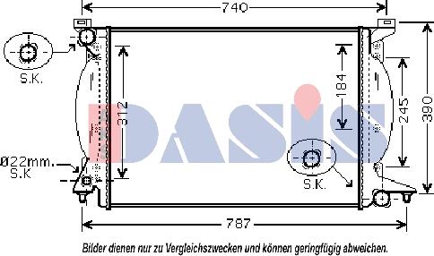 AKS Dasis 480065N - Радиатор, охлаждение двигателя autosila-amz.com