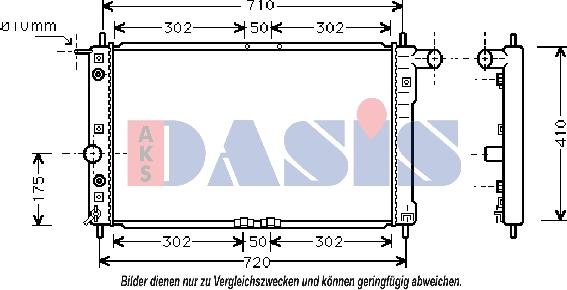 AKS Dasis 510011N - Радиатор, охлаждение двигателя autosila-amz.com