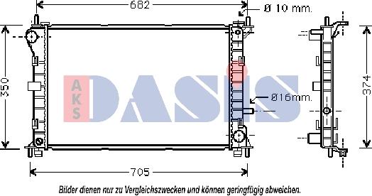 AKS Dasis 090087N - Радиатор, охлаждение двигателя autosila-amz.com