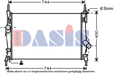 AKS Dasis 090075N - Радиатор, охлаждение двигателя autosila-amz.com