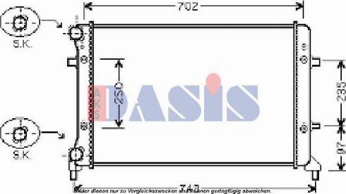 AKS Dasis 040028N - Радиатор, охлаждение двигателя autosila-amz.com