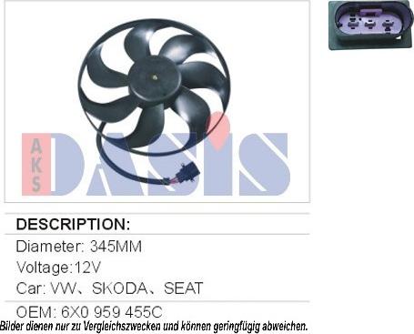 AKS Dasis 048025N - Вентилятор, охлаждение двигателя autosila-amz.com