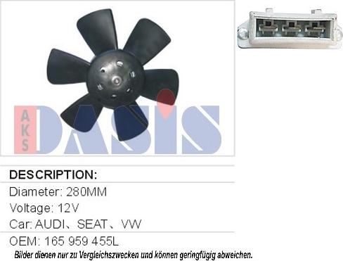 AKS Dasis 048070N - Вентилятор, охлаждение двигателя autosila-amz.com