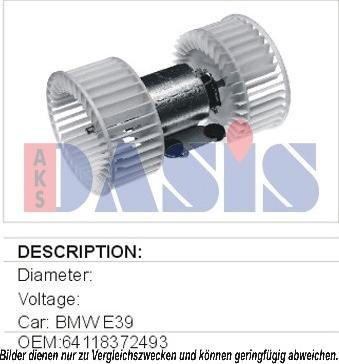 AKS Dasis 058330N - Вентилятор салона autosila-amz.com