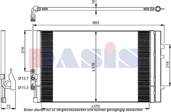 AKS Dasis 052026N - Конденсатор кондиционера autosila-amz.com