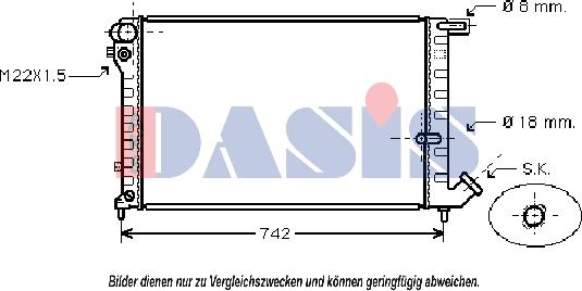 AKS Dasis 060950N - Радиатор, охлаждение двигателя autosila-amz.com