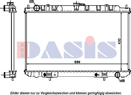 AKS Dasis 070104N - Радиатор, охлаждение двигателя autosila-amz.com