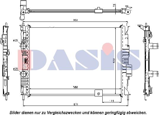 AKS Dasis 070130N - Радиатор, охлаждение двигателя autosila-amz.com