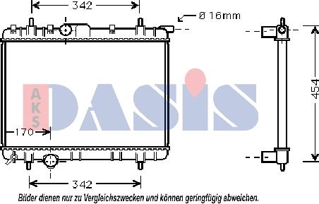AKS Dasis 160098N - Радиатор, охлаждение двигателя autosila-amz.com