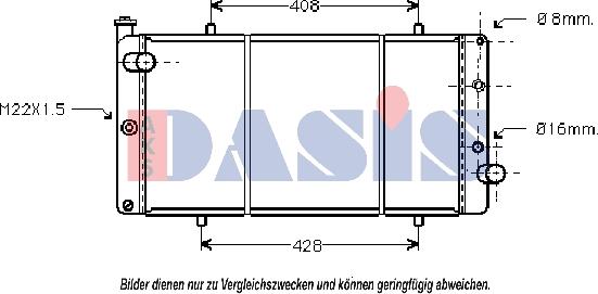 AKS Dasis 160051N - Радиатор, охлаждение двигателя autosila-amz.com
