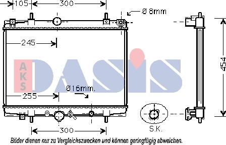 AKS Dasis 161830N - Радиатор, охлаждение двигателя autosila-amz.com