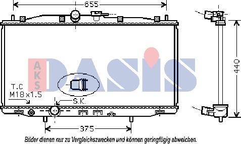 AKS Dasis 100031N - Радиатор, охлаждение двигателя autosila-amz.com