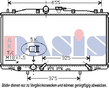 AKS Dasis 100037N - Радиатор, охлаждение двигателя autosila-amz.com