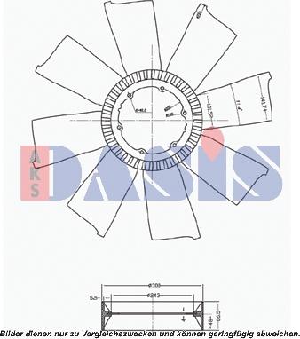 AKS Dasis 138800N - Крыльчатка вентилятора, охлаждение двигателя autosila-amz.com