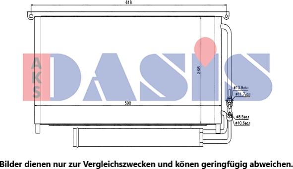 AKS Dasis 122018N - Конденсатор кондиционера autosila-amz.com