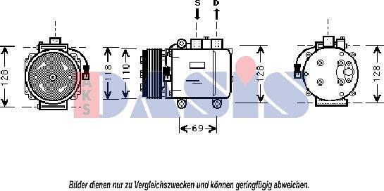 AKS Dasis 851110N - Компрессор кондиционера autosila-amz.com