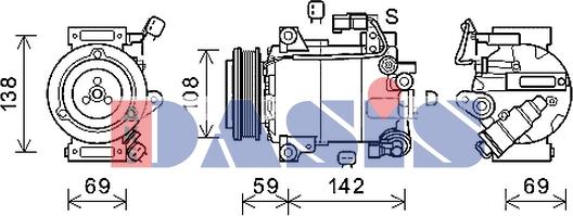 AKS Dasis 852793N - Компрессор кондиционера autosila-amz.com