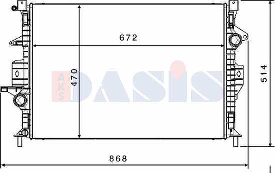 AKS Dasis 220026N - Радиатор, охлаждение двигателя autosila-amz.com