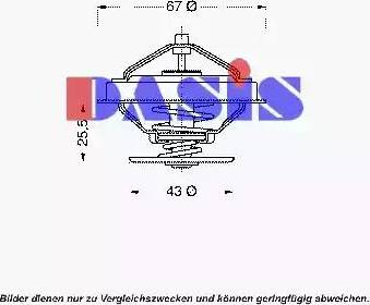 AKS Dasis 750411N - Термостат охлаждающей жидкости / корпус autosila-amz.com