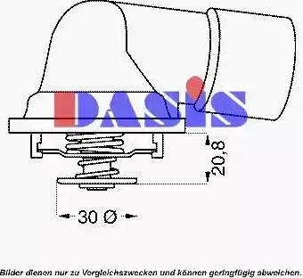 AKS Dasis 751637N - Термостат охлаждающей жидкости / корпус autosila-amz.com