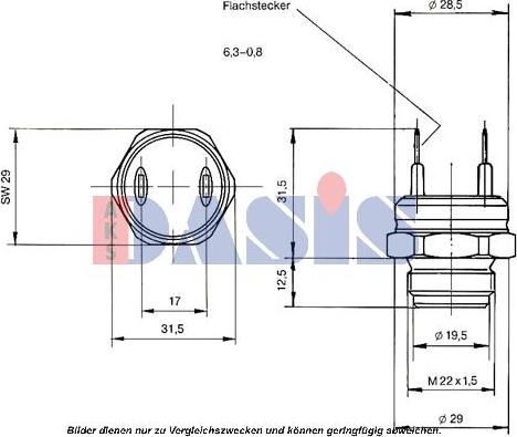 AKS Dasis 751041N - Датчик, температура охлаждающей жидкости autosila-amz.com