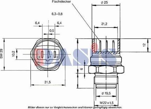 AKS Dasis 751057N - Датчик, температура охлаждающей жидкости autosila-amz.com