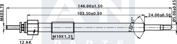 A-N PARTS A-N143312 - Свечи накаливания A-N PARTS AN143312 (1214459) ISUZU TROOPER autosila-amz.com