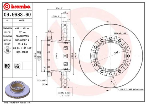 AP 44091 - Тормозной диск autosila-amz.com