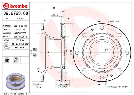 AP 44097 - Тормозной диск autosila-amz.com