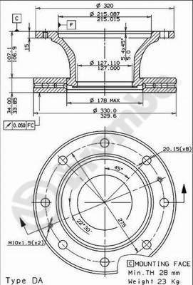 AP 44042 - Тормозной диск autosila-amz.com