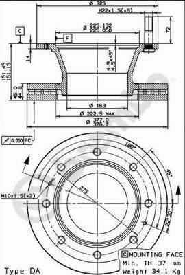 AP 44047 - Тормозной диск autosila-amz.com