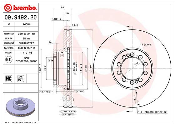 AP 44084 - Тормозной диск autosila-amz.com