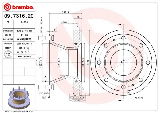 AP 44030 - Тормозной диск autosila-amz.com