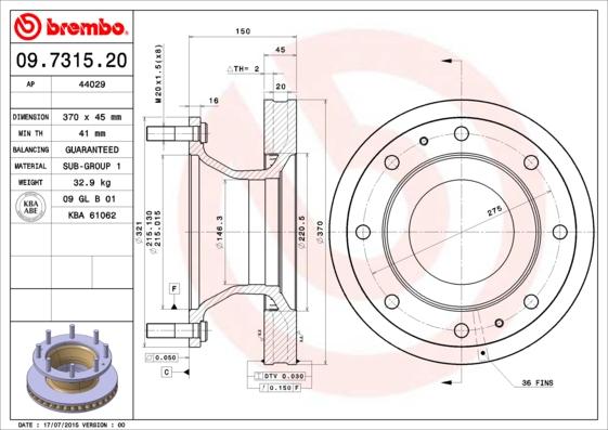 AP 44029 - Тормозной диск autosila-amz.com