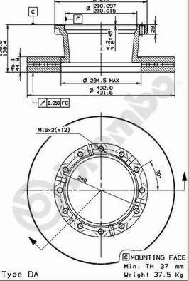 AP 44025 - Тормозной диск autosila-amz.com