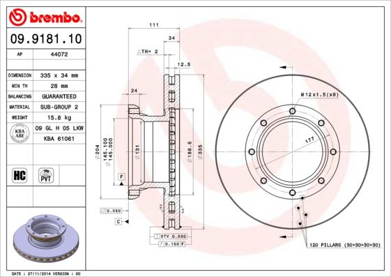 AP 44072 - Тормозной диск autosila-amz.com